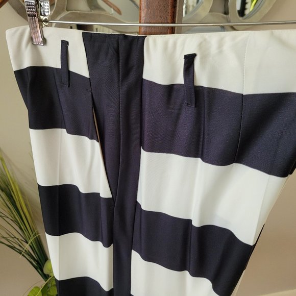 Luisa Cerano Navy and Off-White Striped Palazzo Pants  US 6 - Picture 7 of 13